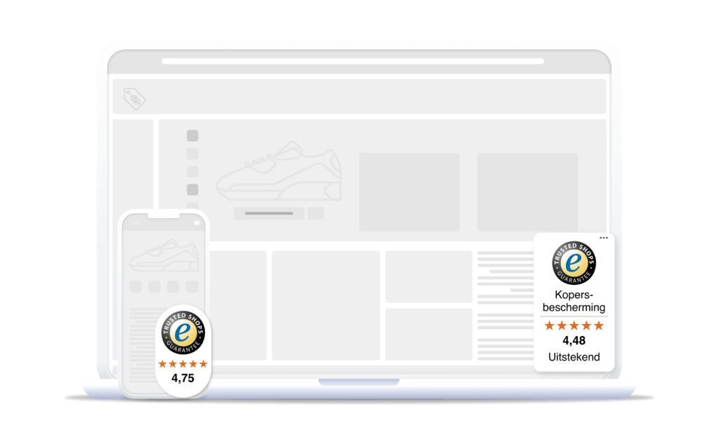Het keurmerk van Trusted Shops is beschikbaar voor desktop en mobiel